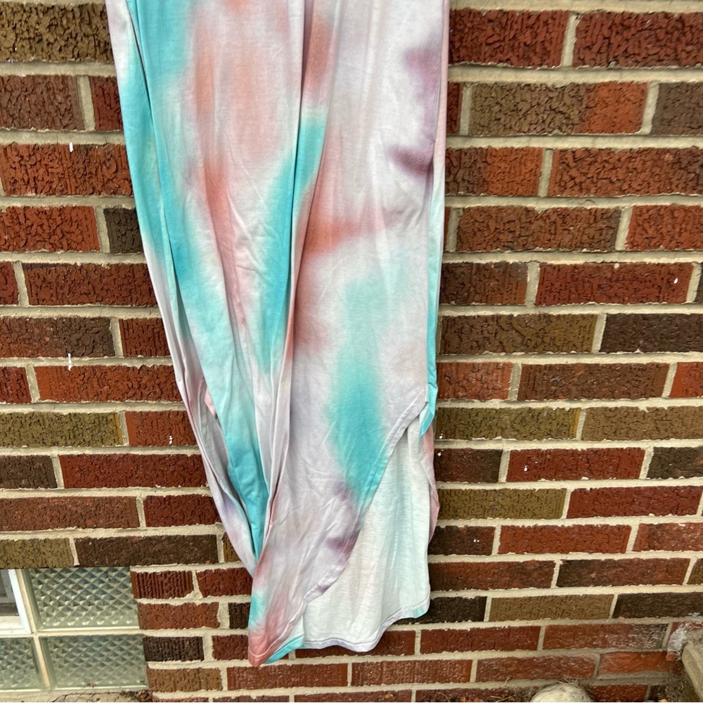 SHEIN Blue and Mauve Pink Tie Die Sleeveless Maxi Dress - Picture 2 of 3